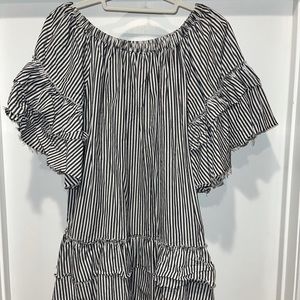 Zara off the shoulder striped mini dress
